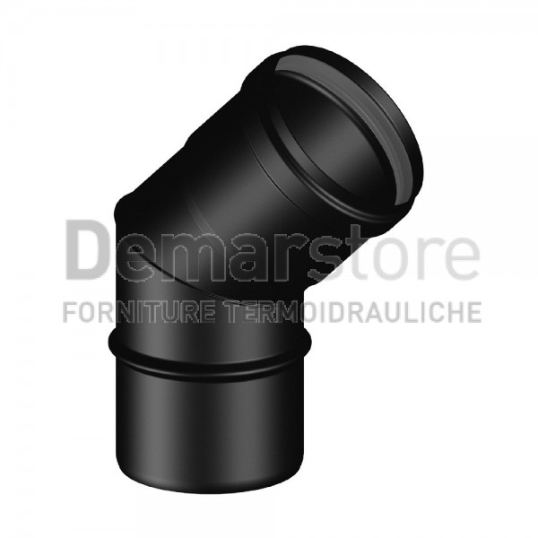 Curva Nera 45° MF Ø80 per Stufe a Pellet