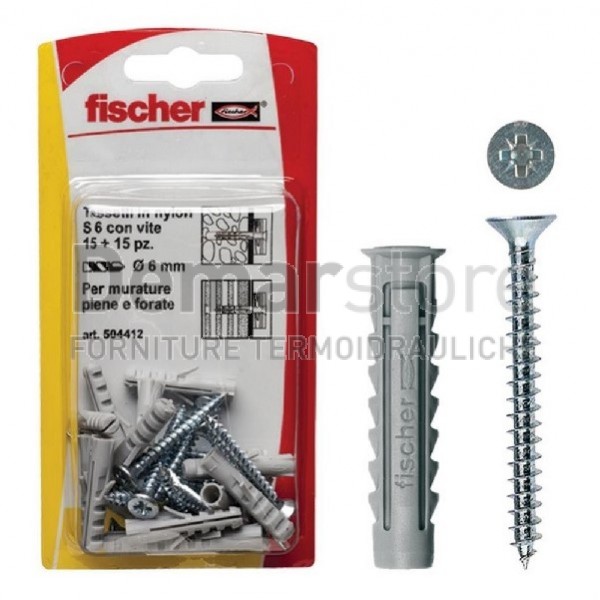 Tasselli in Nylon Fischer SX PLUS 8x40 (Pz. 10) | Foro Ø 8 Tasselli in Nylon Fischer SX PLUS 8x40 (Pz. 10) | Foro Ø 8