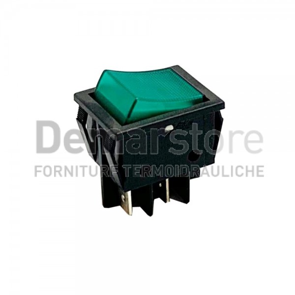Interruttore Bipolare Thermorossi Luminoso Verde 16A per Stufe a Pellet | 60008121 Interruttore Bipolare Thermorossi Luminoso Verde 16A per Stufe a Pellet | 60008121