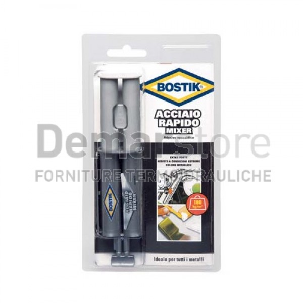 Adesivo Epossidico Bicomponente Bostik ACCIAIO RAPIDO MIXER in Siringhe 24 ml