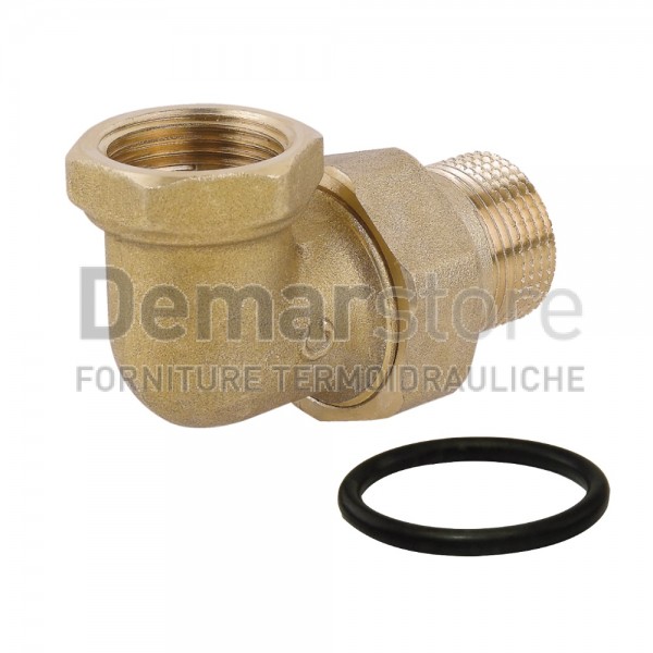 Bocchettone in Ottone Giallo | Curvo con O-Ring | MF | Diam. 1" Bocchettone in Ottone Giallo | Curvo con O-Ring | MF | Diam. 1"