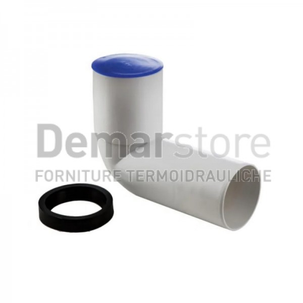 Curva WC Innesto Prolungata con Guranizione e Tappo | Diam. 110 Curva WC Innesto Prolungata con Guranizione e Tappo | Diam. 110