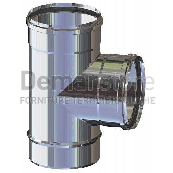 Tee Acciaio Inox 304 Mono Parete FFM 90° Diam. 250 Tee Acciaio Inox 304 Mono Parete FFM 90° Diam. 250
