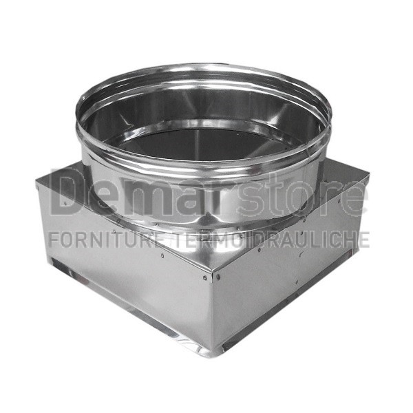 Riduzione Quadra-Tonda Acciaio Inox 304 Mono Parete da 350x350 a Diam. 200
