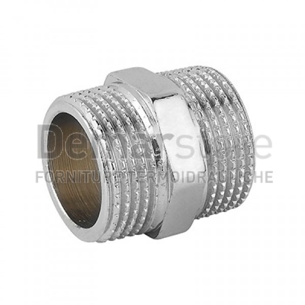 Nipplo Ottone Cromato Lucido Maschio 3/4"