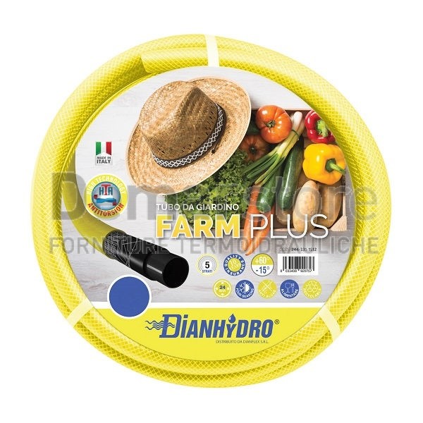 Tubo Gomma da Giardino 5 Strati Rotolo mt.25 Diam. 1/2"