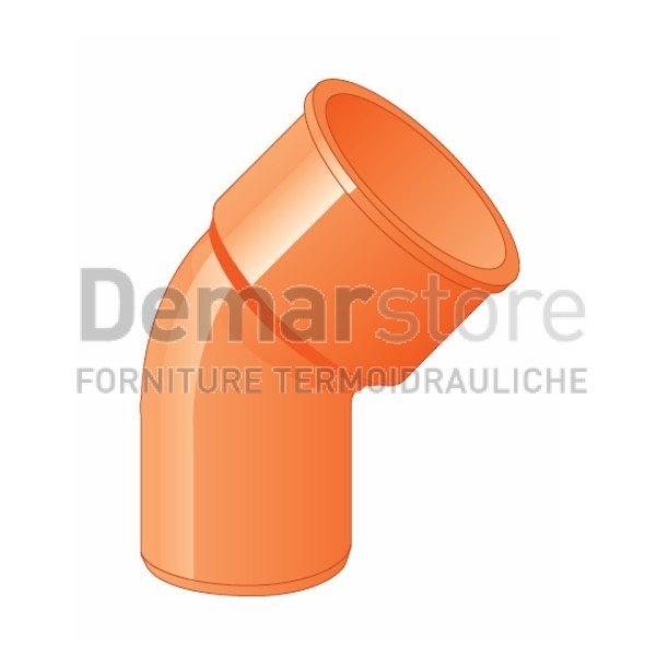 Curva Arancio PVC 45° MF Diam.125 Curva Arancio PVC 45° MF Diam.125