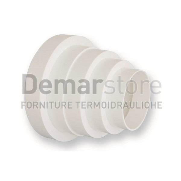 Riduzione Bianca in PVC per Cappa Cucina Universale Ø80-100-120-125-150 Riduzione Bianca in PVC per Cappa Cucina Universale Ø80-100-120-125-150