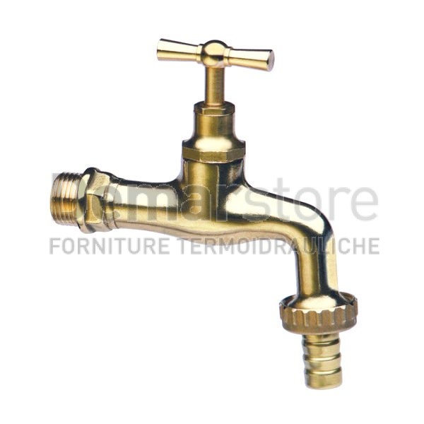Rubinetto Portagomma Ottone Giallo 1/2" Pesante