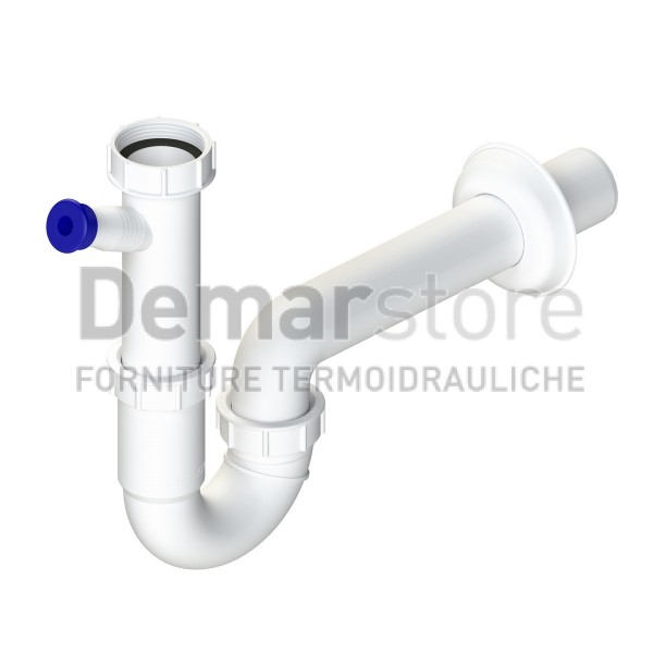 Sifone Lavello a 1 Via in PVC 1"1/2 x Ø40 | Attacco Lavatrice | Autopulente Sifone Lavello a 1 Via in PVC 1"1/2 x Ø40 | Attacco Lavatrice | Autopulente