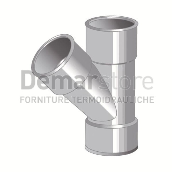 Braga Grigia PVC ad Incollaggio 45° FF Diam. 32