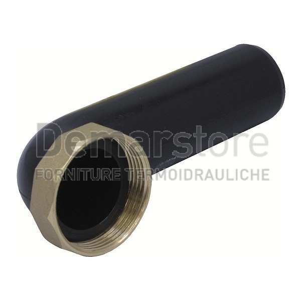 Codolo Curvo in PEHD con dado in Ottone Diam. 1"1/4 x 40 mm