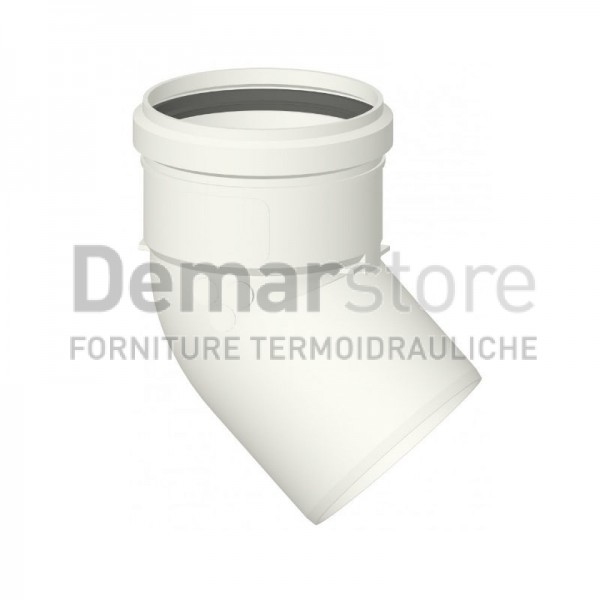 Curva in PPs per Caldaie a Condensazione 45° Diam. 80 Curva in PPs per Caldaie a Condensazione 45° Diam. 80