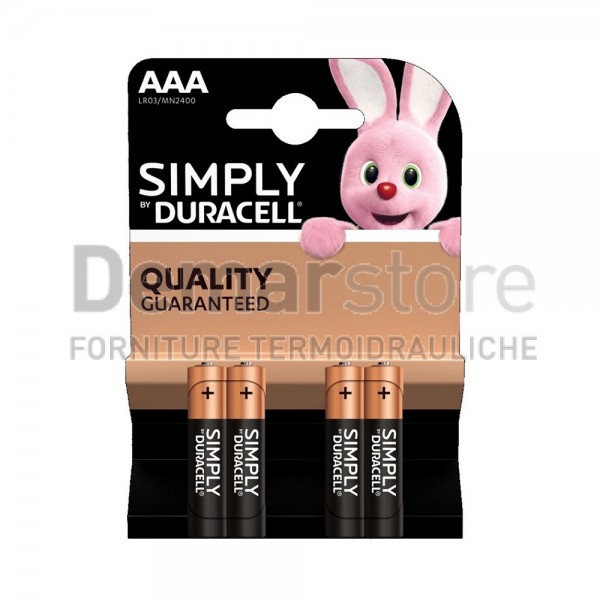 Batterie Pile Alcaline DURACELL Pz.4 | Mini Stilo AAA Batterie Pile Alcaline DURACELL Pz.4 | Mini Stilo AAA