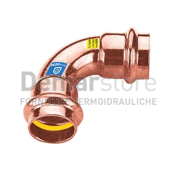 Curva a Pressare in Rame per Acqua-Gas 90° FF Diam. 18 Curva a Pressare in Rame per Acqua-Gas 90° FF Diam. 18