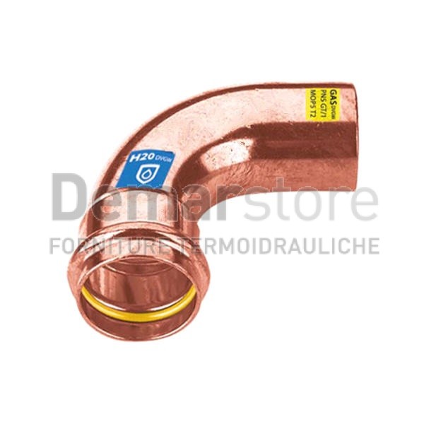 Curva a Pressare in Rame per Acqua-Gas 90° MF Diam. 18 Curva a Pressare in Rame per Acqua-Gas 90° MF Diam. 18