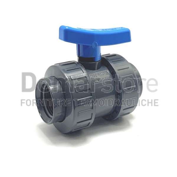 Valvola a Sfera in PVC | PN16 | con Bocchettoni | FF | Diam.1" Valvola a Sfera in PVC | PN16 | con Bocchettoni | FF | Diam.1"