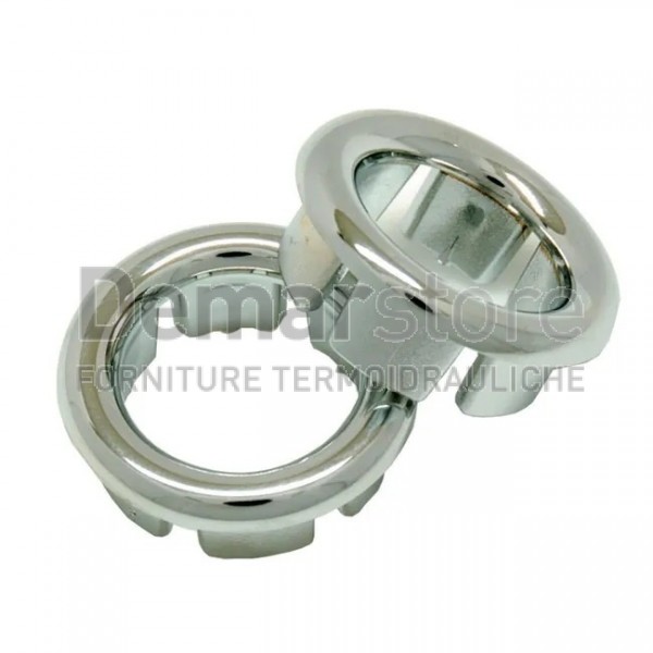 Set 2 Ghiere di Ricambio per Troppo Pieno in ABS | Cromo | Diam. 19 mm Set 2 Ghiere di Ricambio per Troppo Pieno in ABS | Cromo | Diam. 19 mm