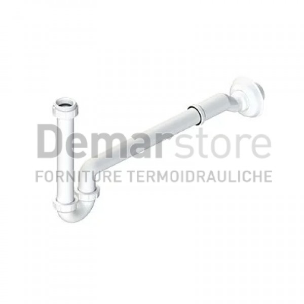 Sifone a "S" Abs Attacco 1"+ 1"1/4 Bianco con eccentrico Diam.32 Sifone a "S" Abs Attacco 1"+ 1"1/4 Bianco con eccentrico Diam.32