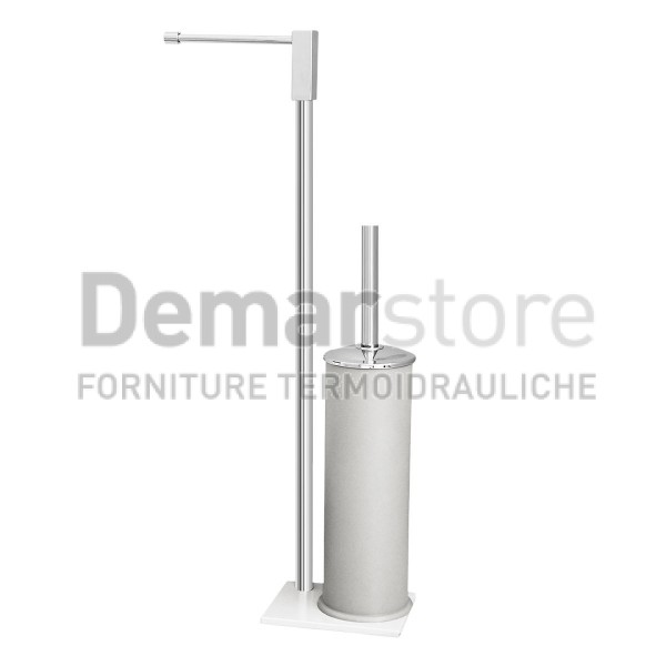 Piantana Colonna Porta Scopino Beige/Cromo | Mod. EASY Piantana Colonna Porta Scopino Beige/Cromo | Mod. EASY