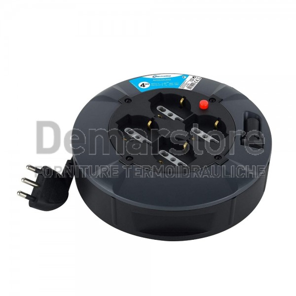 Prolunga Elettrica Avvolgicavo 16A 2P+T Bipasso Schuko x 4 | 3x1,5 mmq | Mt. 4 Prolunga Elettrica Avvolgicavo 16A 2P+T Bipasso Schuko x 4 | 3x1,5 mmq | Mt. 4