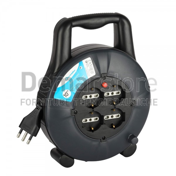 Prolunga Elettrica Avvolgicavo 16A 2P+T Bipasso Schuko x 4 | 3x1,5 mmq | Mt.10 Prolunga Elettrica Avvolgicavo 16A 2P+T Bipasso Schuko x 4 | 3x1,5 mmq | Mt.10