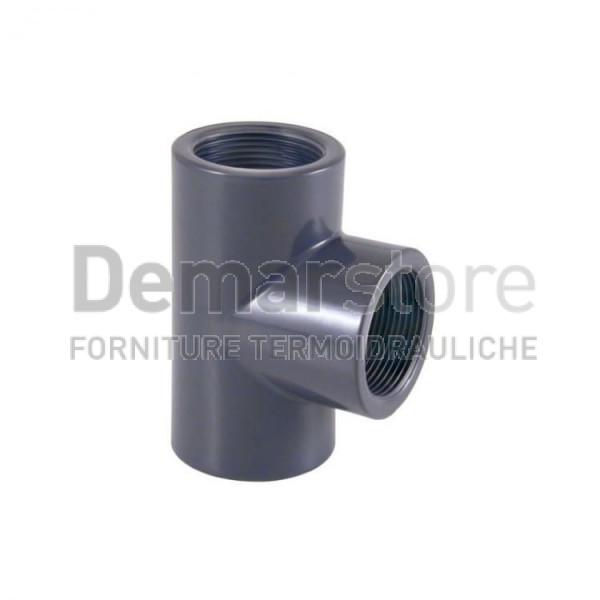 Tee in PVC-U | PN16 | Filettato Femmina | Diam. 1"1/4