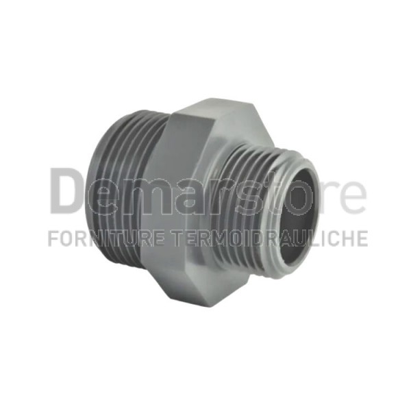 Nipplo Ridotto in PVC-U | PN16 | Filettato MM | Diam. 1"1/4 x 1" Nipplo Ridotto in PVC-U | PN16 | Filettato MM | Diam. 1"1/4 x 1"