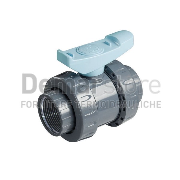 Valvola a Sfera in PVC | PN16 | con Bocchettoni | FF | Diam. 2" Valvola a Sfera in PVC | PN16 | con Bocchettoni | FF | Diam. 2"