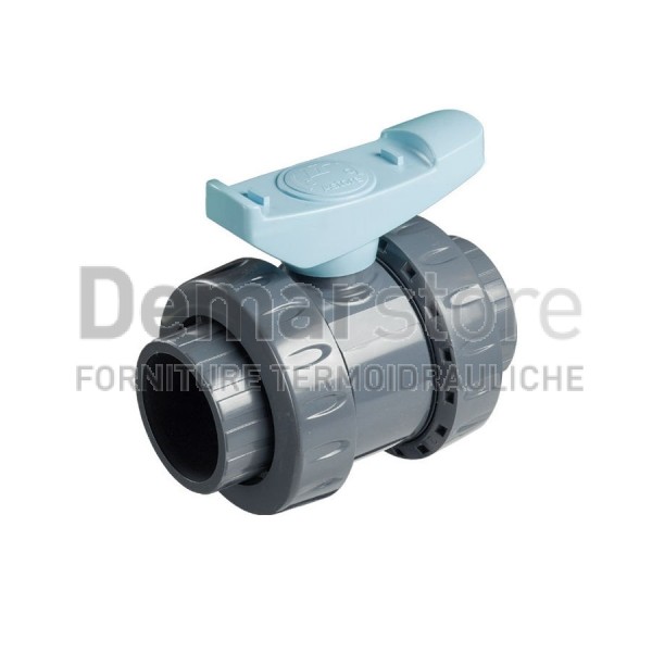 Valvola a Sfera in PVC | PN16 | con Bocchettoni | Incollaggio | Ø 40