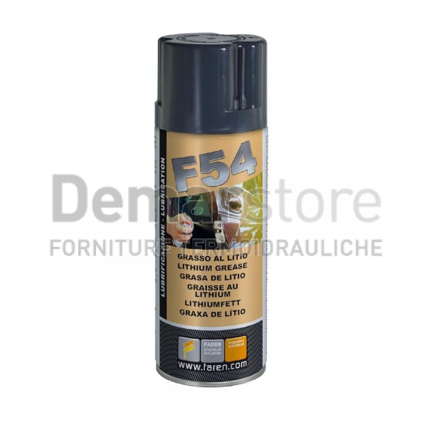F54 - Faren Grasso Spray al Litio Idrorepellente | 400 ml F54 - Faren Grasso Spray al Litio Idrorepellente | 400 ml