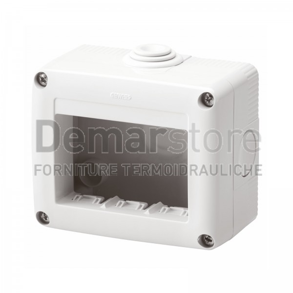 GW27003 | Contenitore a Parete GEWISS | System | IP40 | Grigio | 3 Posti GW27003 | Contenitore a Parete GEWISS | System | IP40 | Grigio | 3 Posti