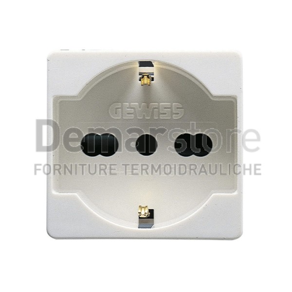 GW20246 | Presa Schuko Bipasso GEWISS | System | 10/16A | Bianco GW20246 | Presa Schuko Bipasso GEWISS | System | 10/16A | Bianco