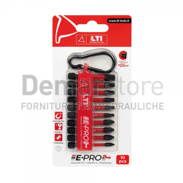 Set Inserti Magnetici E-Pro con Moschettone | TX + PH + PZ | Pz.10 Set Inserti Magnetici E-Pro con Moschettone | TX + PH + PZ | Pz.10