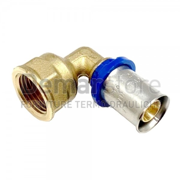 Gomito a Pressare Femmina APE per Tubo Multistrato Diam. 16 x 1/2" Gomito a Pressare Femmina APE per Tubo Multistrato Diam. 16 x 1/2"