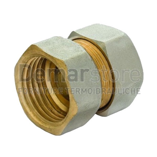 Raccordo a Stringere per Tubo Rame Diritto Femmina Diam. 14 x 1/2"