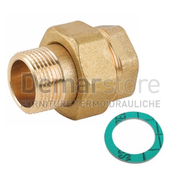 Bocchettone in Ottone Giallo | Diritto con Sede Piana | MF | Diam. 1/2" Bocchettone in Ottone Giallo | Diritto con Sede Piana | MF | Diam. 1/2"