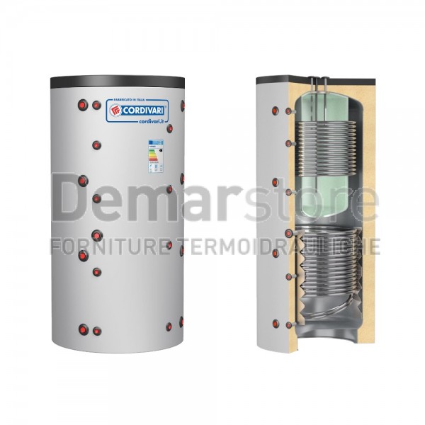 Puffer COMBI 3 WB Cordivari Riscaldamento + Accumulo ACS e 2 Scambiatori Fissi Lt. 600