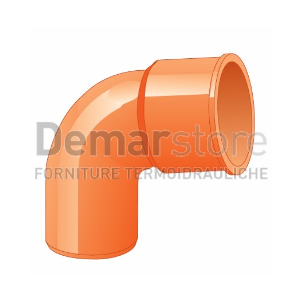 Curva Arancio PVC 87° MF Diam. 80 Curva Arancio PVC 87° MF Diam. 80