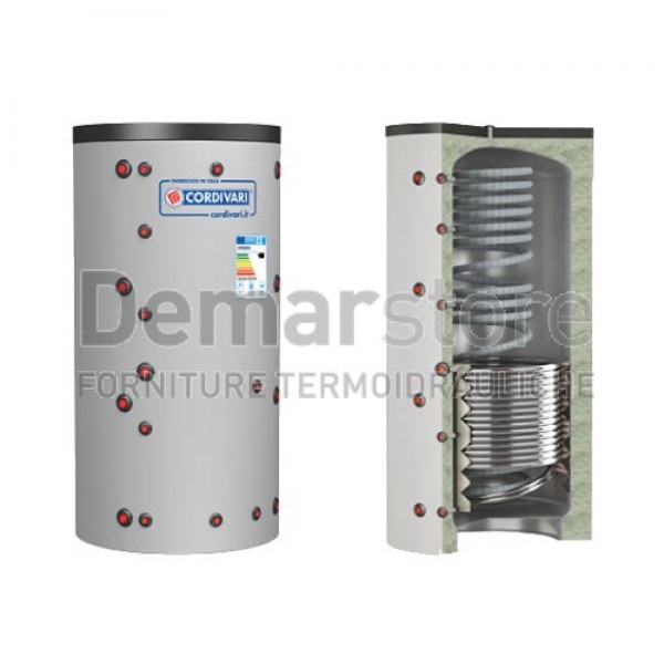 Puffer ECO-COMBI 2 VC Cordivari Riscaldamento + Scambiatore ACS e 1 Scambiatore Fisso Lt. 800