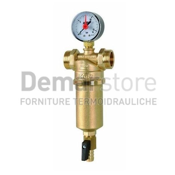 Filtro Autopulente ICMA | mod.750 | Cartuccia Inox e Manometro |  Maschio 3/4" - Femmina 1/2"