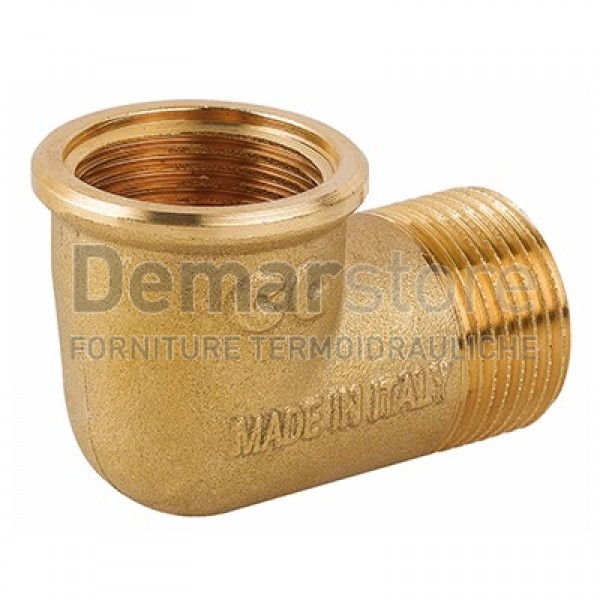 Gomito in Ottone Giallo a 90° | MF | Diam. 3/8"