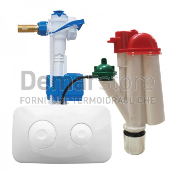 Kit Batteria Doppio Scarico PROHYDRO Completa di Placca e Galleggiante Fluidmaster 747 Kit Batteria Doppio Scarico PROHYDRO Completa di Placca e Galleggiante Fluidmaster 747