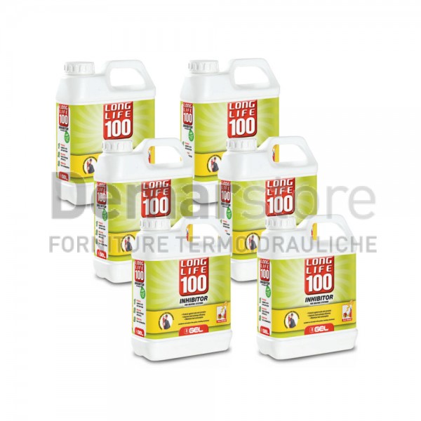  Kit 6 Pz. | Long Life 100 GEL | Inibitore di Corrosione | Lt.1 x 6
