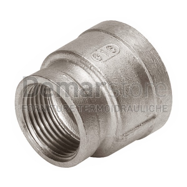 Manicotto Ridotto in Acciaio Inox AISI 316 Femmina 1/2"x3/8" Manicotto Ridotto in Acciaio Inox AISI 316 Femmina 1/2"x3/8"