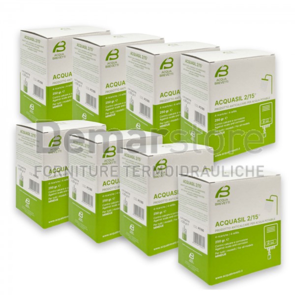 AcquaSIL 2/15® | ACQUA BREVETTI | Ricarica per Pompa Dosatrice MiniDUE | 8 Conf. da 4x250g | PC100-8 AcquaSIL 2/15® | ACQUA BREVETTI | Ricarica per Pompa Dosatrice MiniDUE | 8 Conf. da 4x250g | PC100-8