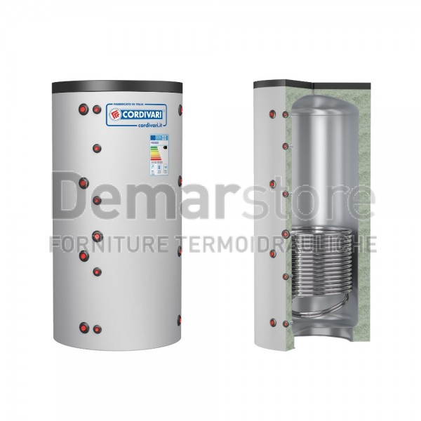 PUFFER 1 VC Cordivari per Riscaldamento con 1 Scambiatore Fisso Lt.1000