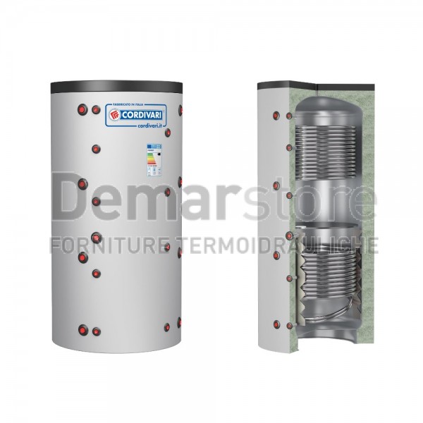 PUFFER 2 VC Cordivari per Riscaldamento con 2 Scambiatori Fissi Lt.1500 PUFFER 2 VC Cordivari per Riscaldamento con 2 Scambiatori Fissi Lt.1500