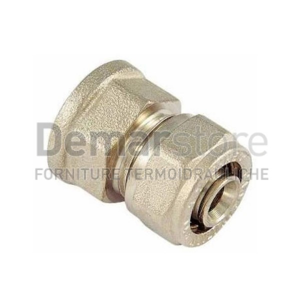 Raccordo a Stringere Diritto Femmina per Tubo Multistrato Diam. 20 x 1/2"