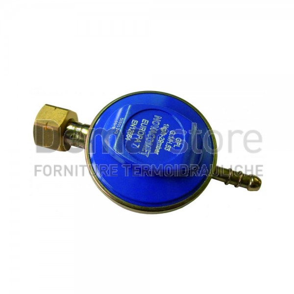 Regolatore GAS Bassa Pressione | 1 kg/h | Taratura Fissa | Attacco Bombola SX Regolatore GAS Bassa Pressione | 1 kg/h | Taratura Fissa | Attacco Bombola SX